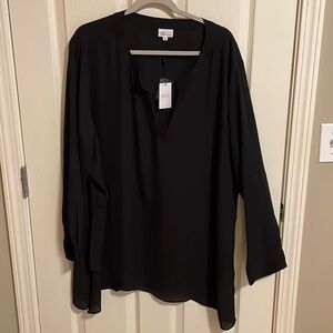 NWT Black Tunic Blouse - 5X